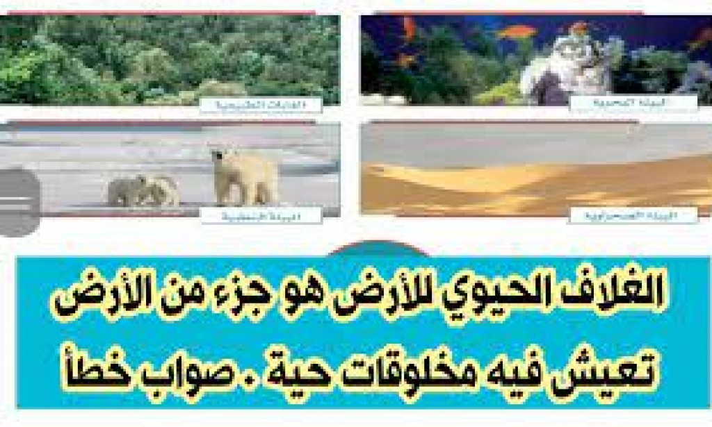 حل سؤال الغلاف الحيوي للأرض هو جزء من الأرض تعيش فيه مخلوقات حية ؟